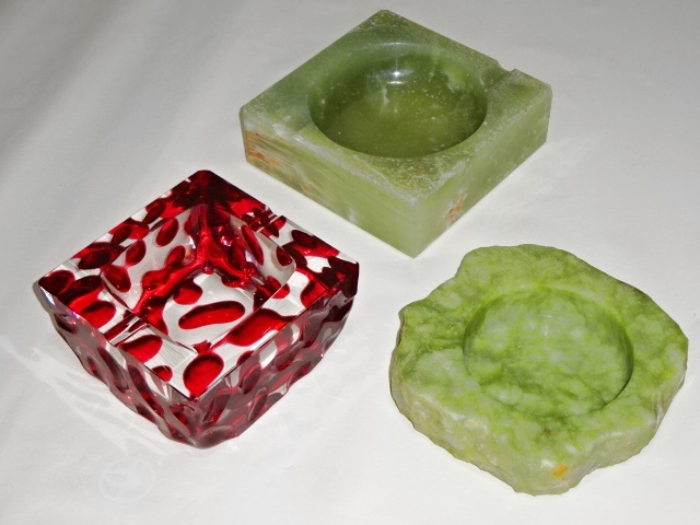翡翠 灰皿 大理石 天然石 小物入れ-