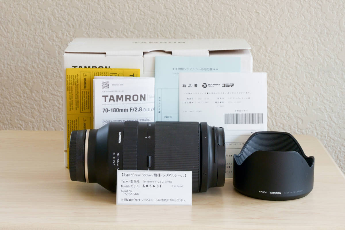 美品 ワンオーナー TAMRON 70-180mm F/2.8 Di III VXD (Model A056
