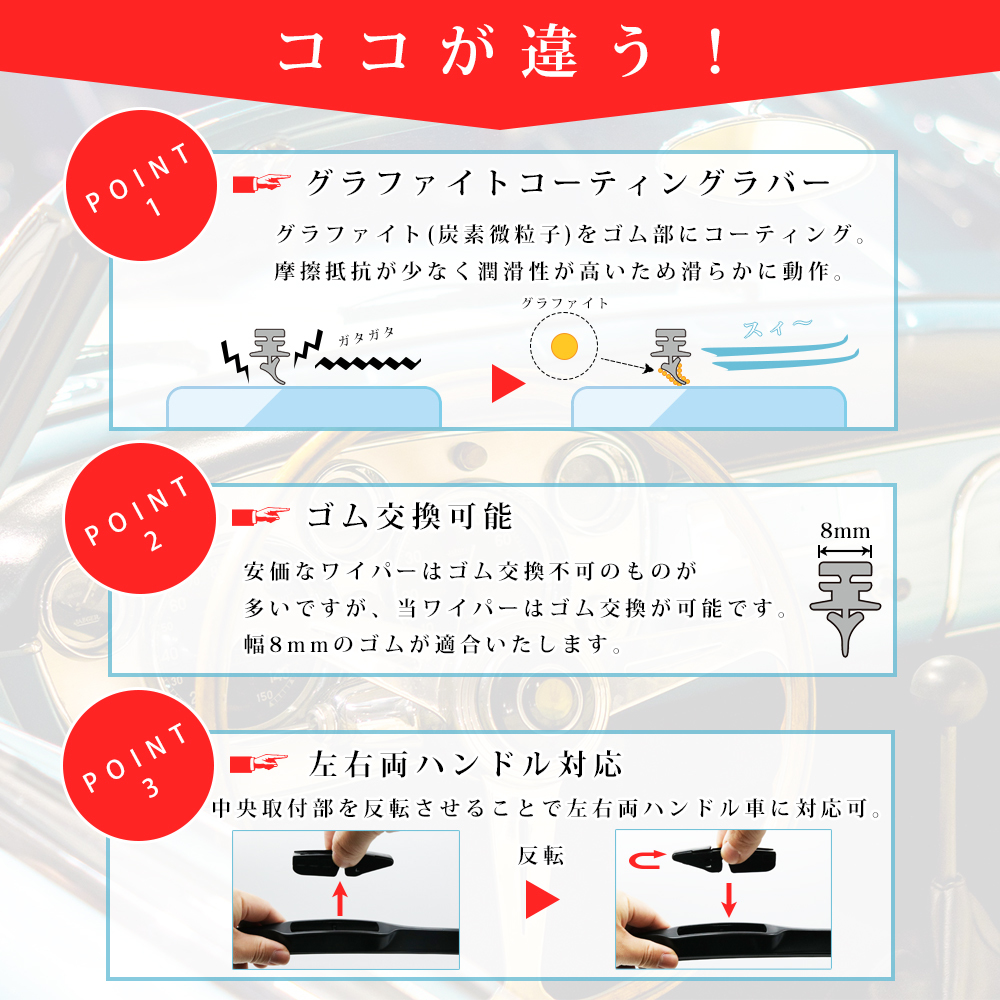 シトロエン C3 エアロ ワイパー ブレード 左右2本 セット_画像4