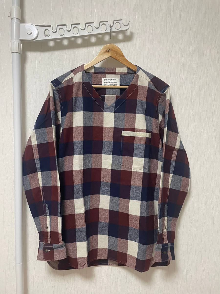  beautiful goods *[GENERAL RESEARCH] 04AW 1639 Ben in Town Welcome to KANADA pull over check shirt L made in Japan General Research 