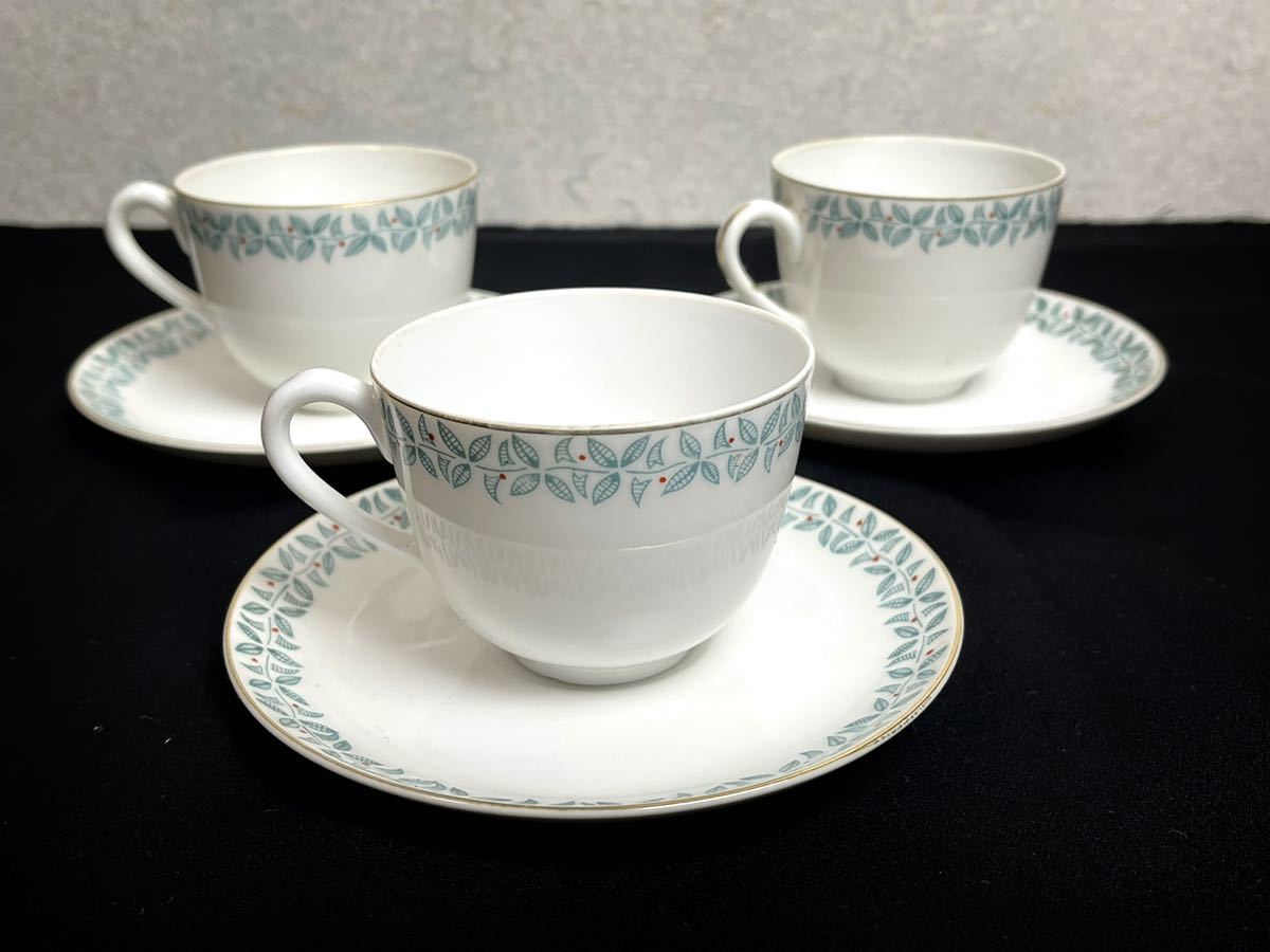 ■ オールドノリタケ 日本陶器会社 カップ&ソーサー 3客セット ヤジロベー 1912年頃 NORITAKE コーヒーカップ アンティーク_画像3