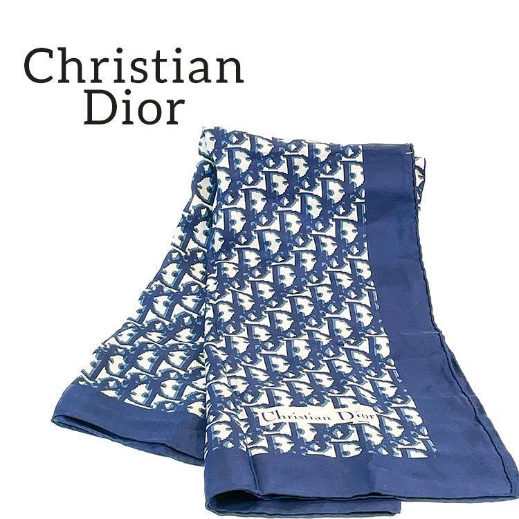 Christian Dior ディオール スカーフ ブルー-connectedremag.com