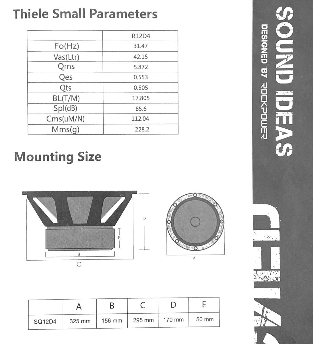 【保証付】ROCK POWER R12D4 12インチサブウーファー（12インチスピーカー）_画像8