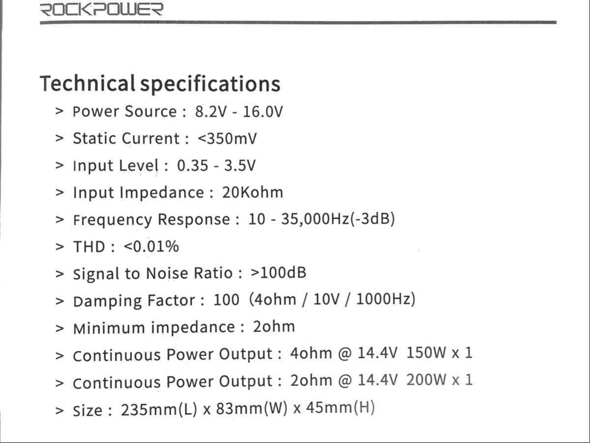 [ with guarantee ][ Japan domestic regular goods ][ multi amplifier system optimum ]ROCK POWER SQ-ONE V2 high-end AB class 1ch monaural power amplifier 150W×1ch