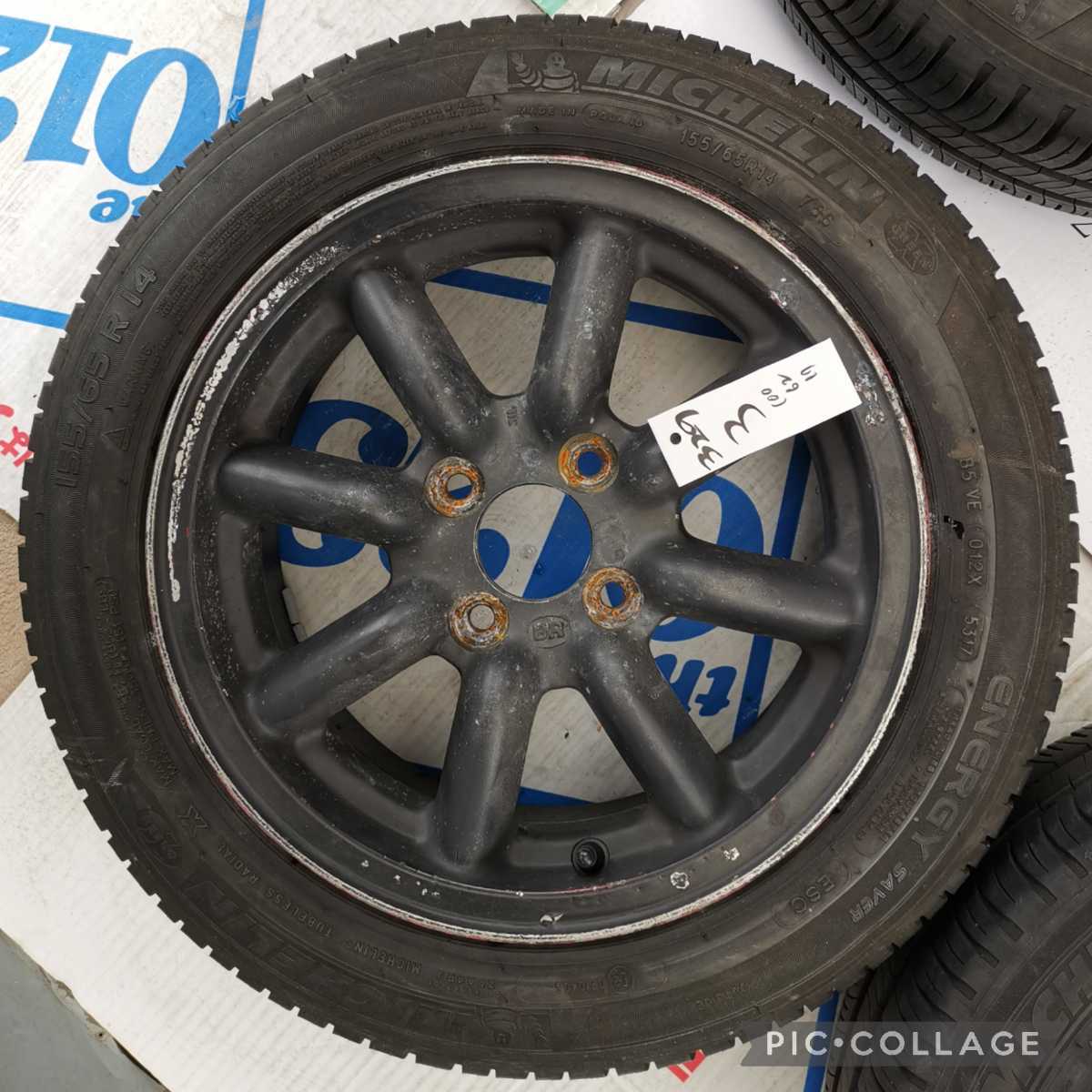 廃盤希少14インチブラックレーシング100 6J+40 155/65r14 人気の