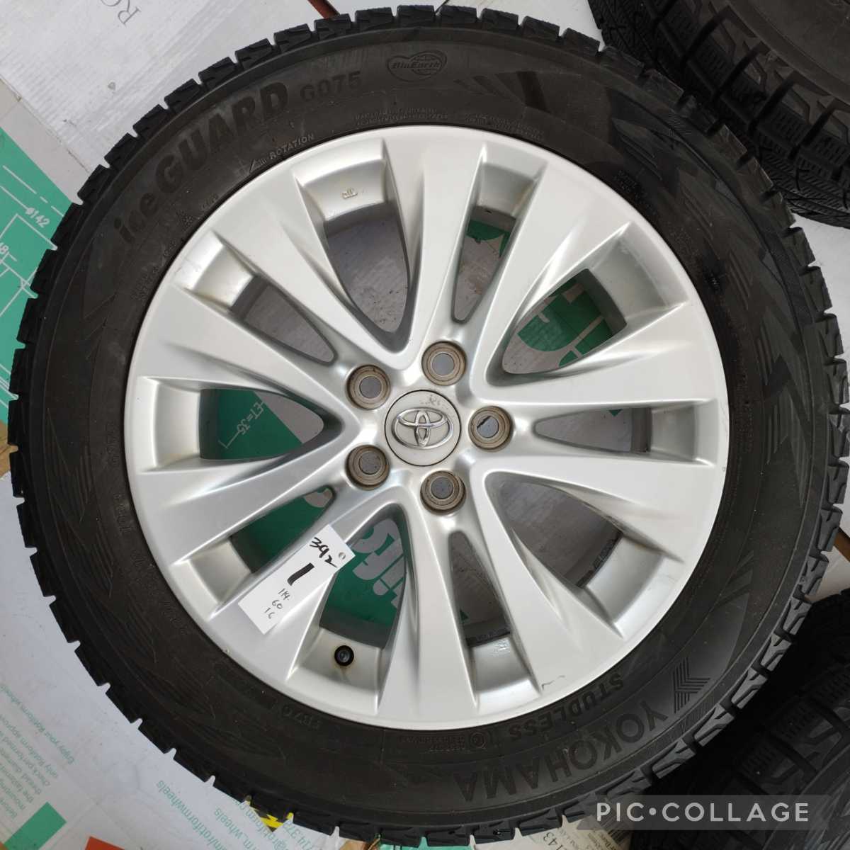 TOYOTA 純正 18インチ 7.5J ＋45 ハブ径60 PCD114.3 5穴 タイヤ付き4本セットヨコハマ iceGUARD iG75　235/55R18 ハリアー、ハリアー_画像3