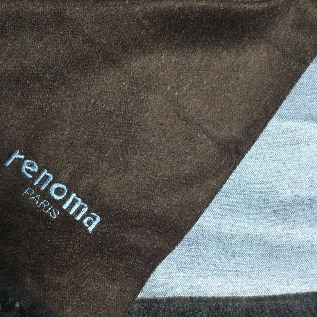 renoma 未使用品マフラー(濃いブラウン×ブルーグレー)