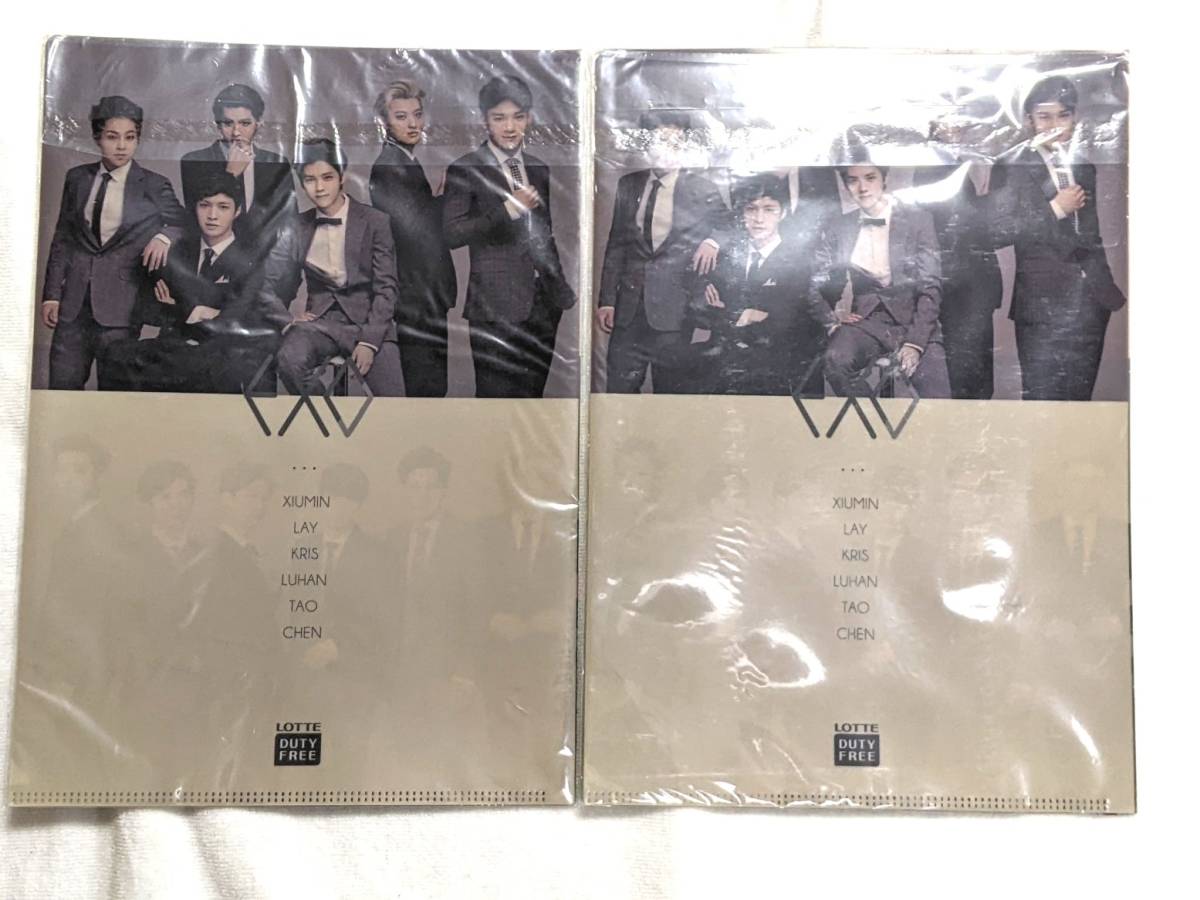  включая доставку #EXO Lotte освобождение налог магазин # EXO. прозрачный файл 2 листов комплект .2 комплект, итого 4 шт. комплект 