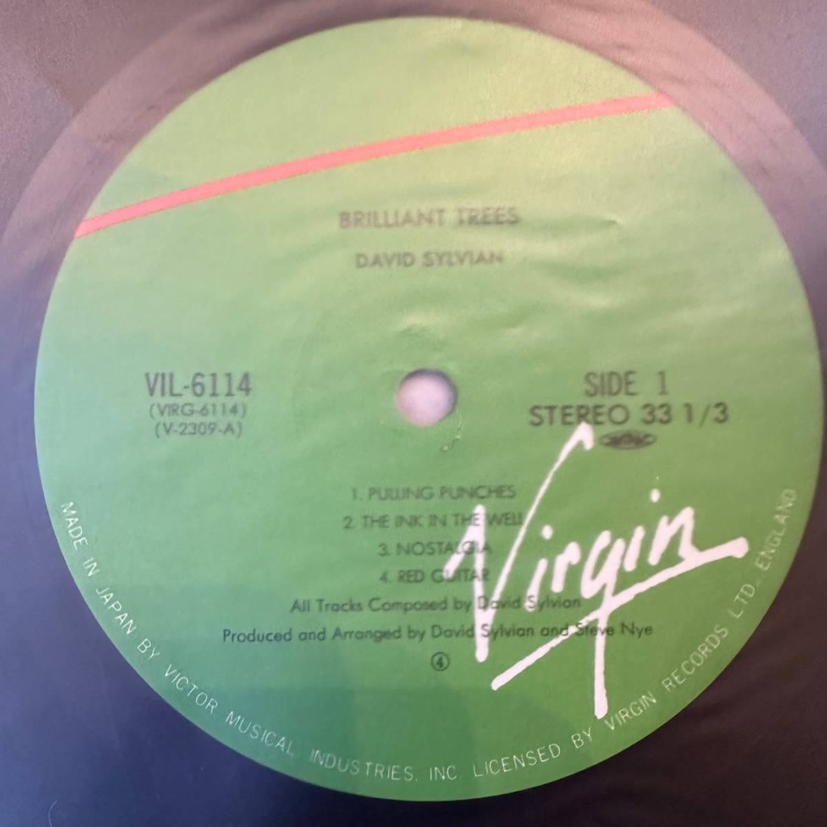 ■1984年 国内盤 オリジナル 新品 David Sylvian - Brilliant Trees 12”LP VIL-6114 Virgin_画像4