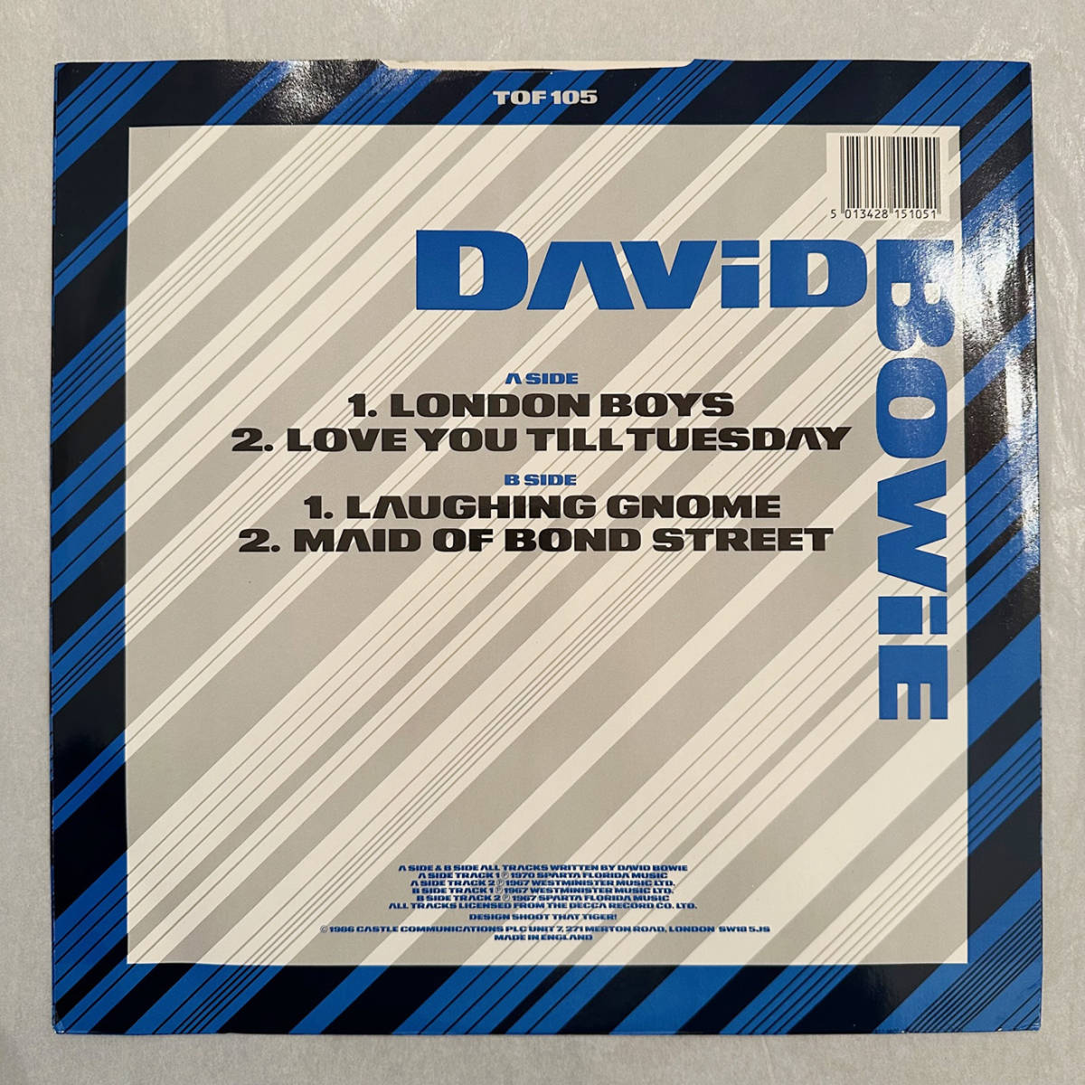 ■1986年 UK盤 限定7500枚 David Bowie - Archive4 12”EP TOF 105 Castle Communications_画像2