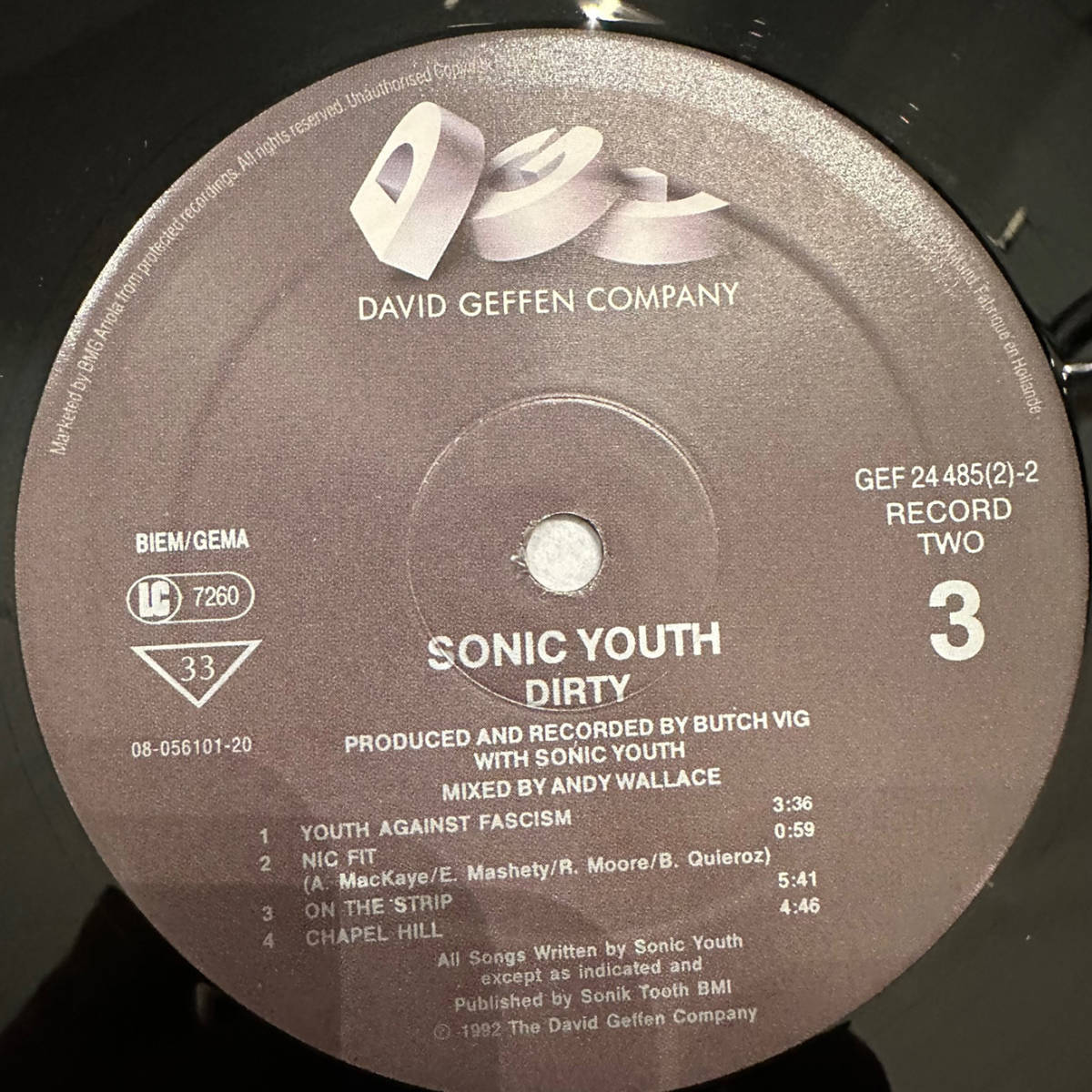 ■1992年 Europe盤 オリジナル Sonic Youth - Dirty 2枚組 12”LP GEF24485(2) / DGC / ソニックユース_画像6