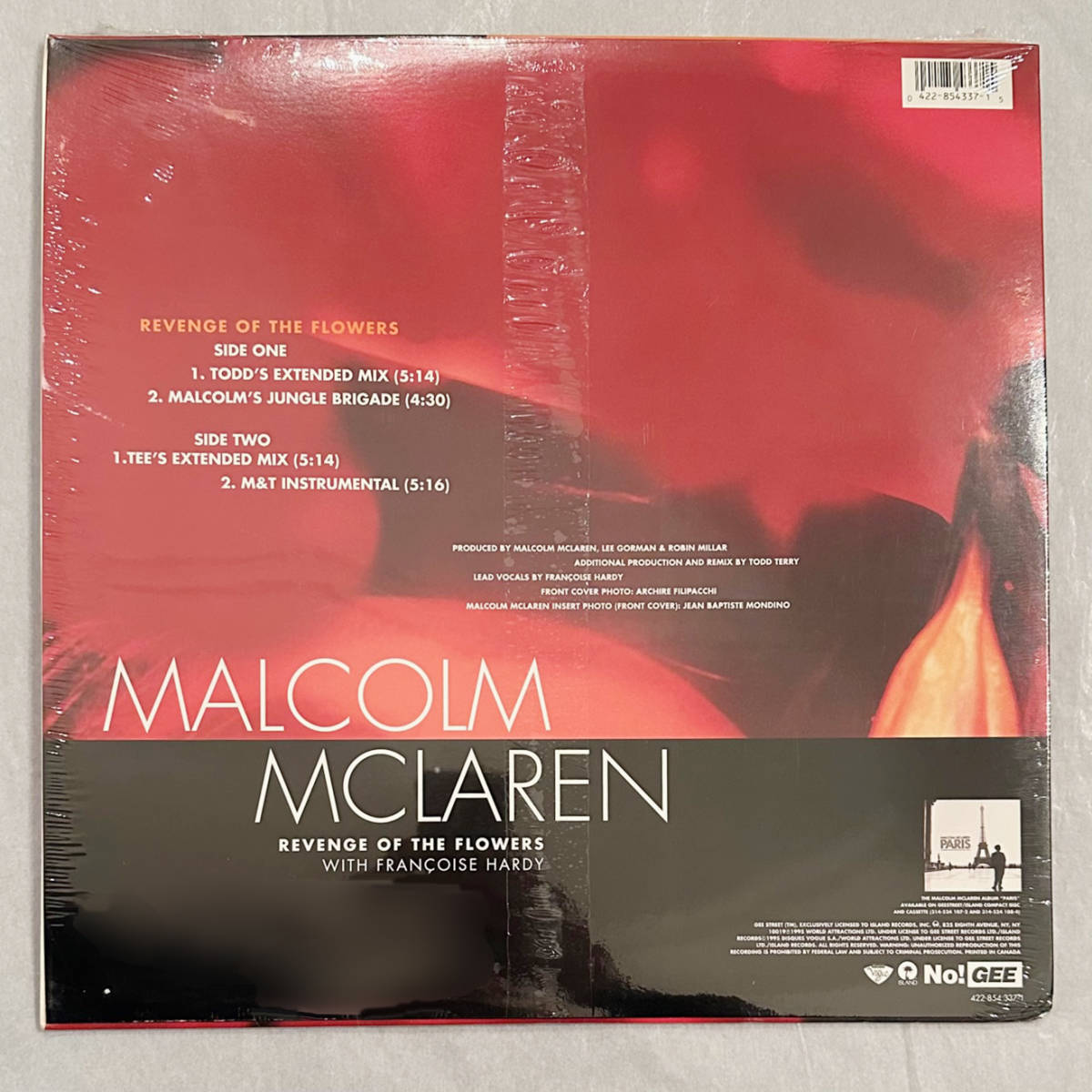 ■1995年 US盤 オリジナル 新品 シールド MALCOLM McLAREN with Franoise Hardy - Revenge Of The Flowers 12”EP 422-854 337-1 No!_画像2