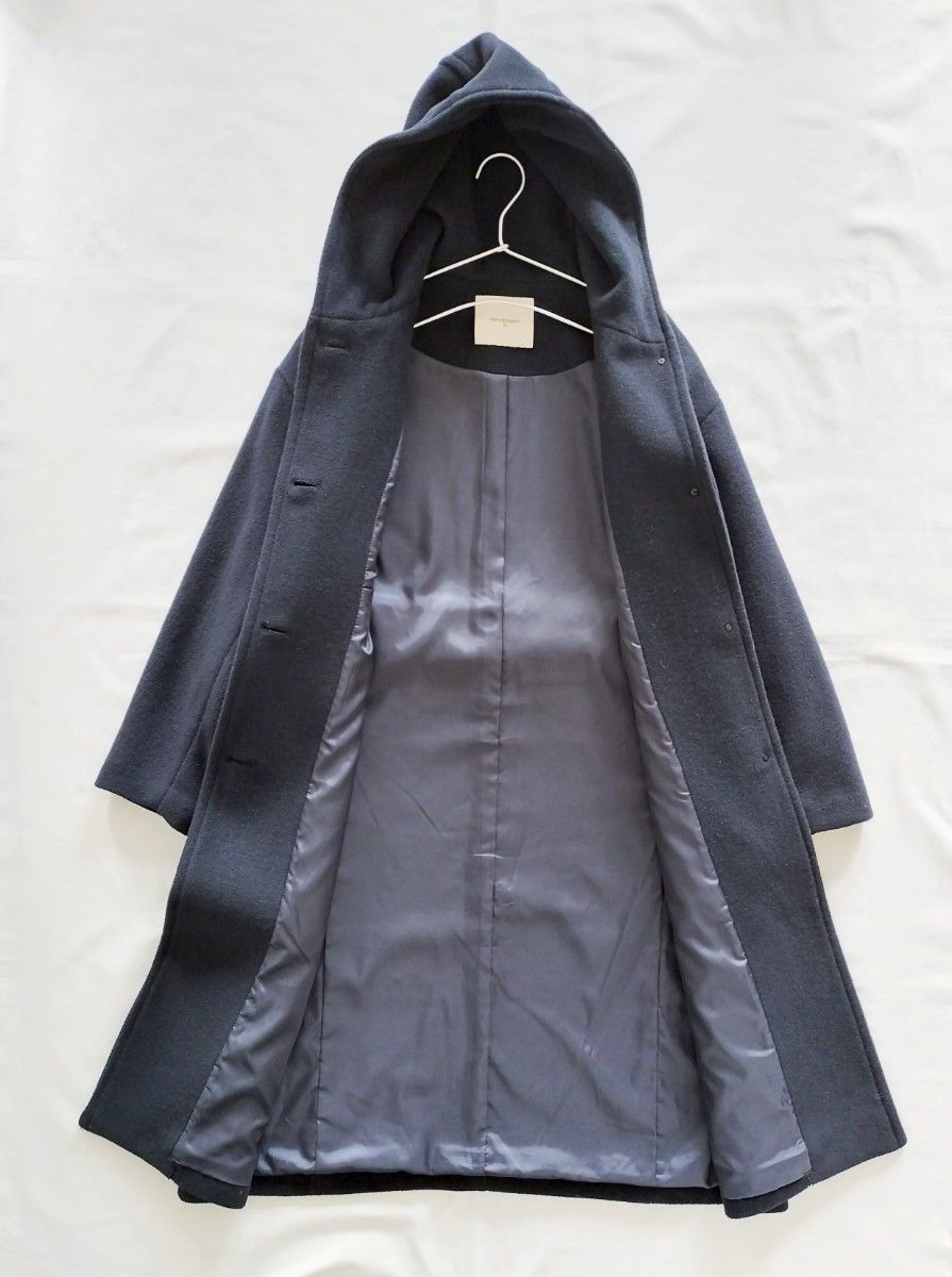 URBAN RESEARCH オーバーフードコート ネイビー 38 ロングコート URBAN RESEARCH オーバーフードコート ネイビー 38 ロングコート