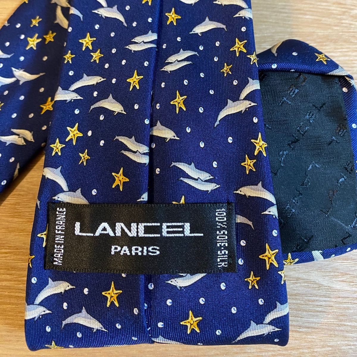 LANCEL ランセル　イルカ  ネクタイ  156㎝ フランス製