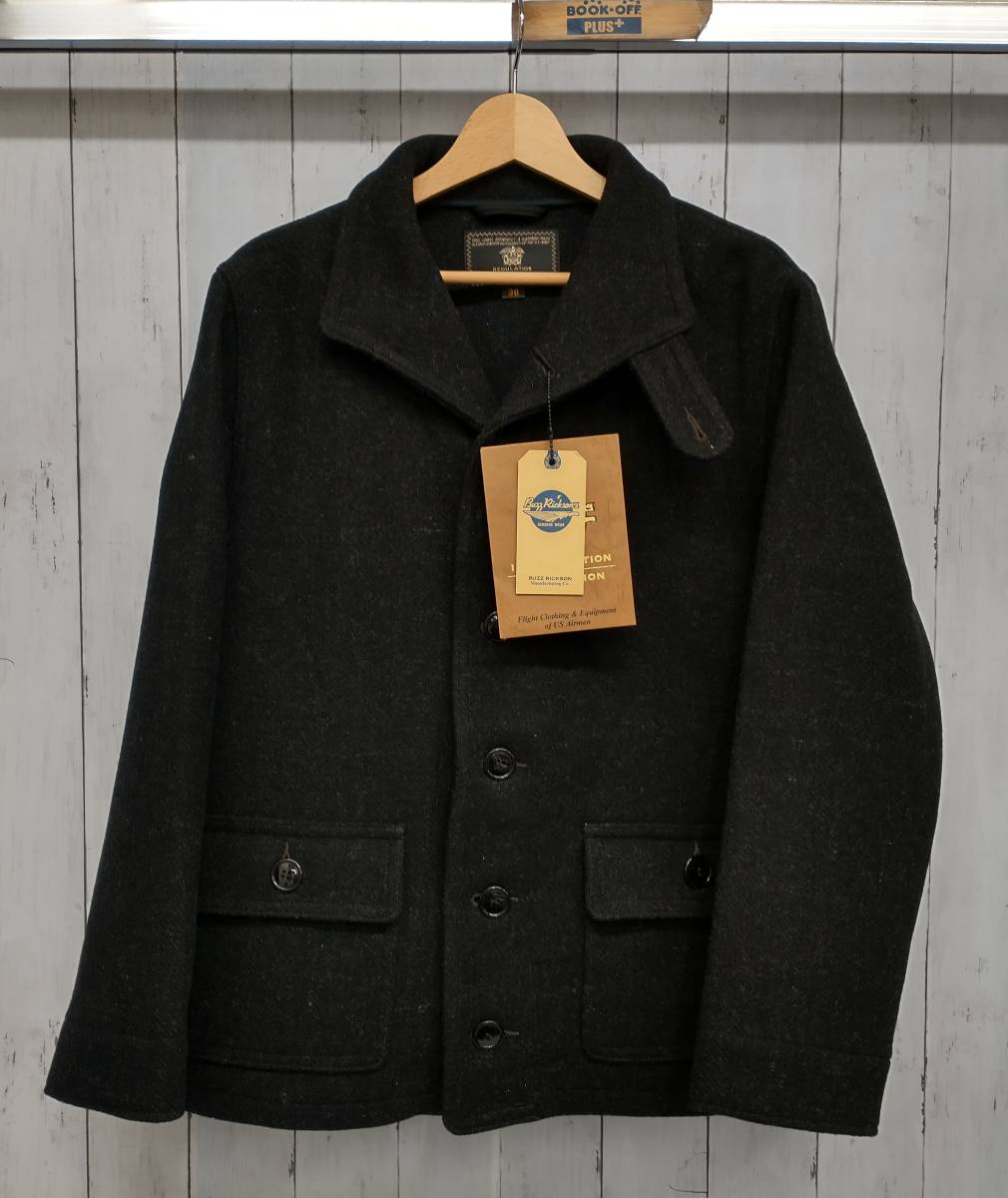 美品 BUZZ RICKSON’S バズリクソンズ SUBMARINE CLOTHING WINTER WOOLEN BR13877 サブマリン　海軍　コート　BLK ブラック_画像1