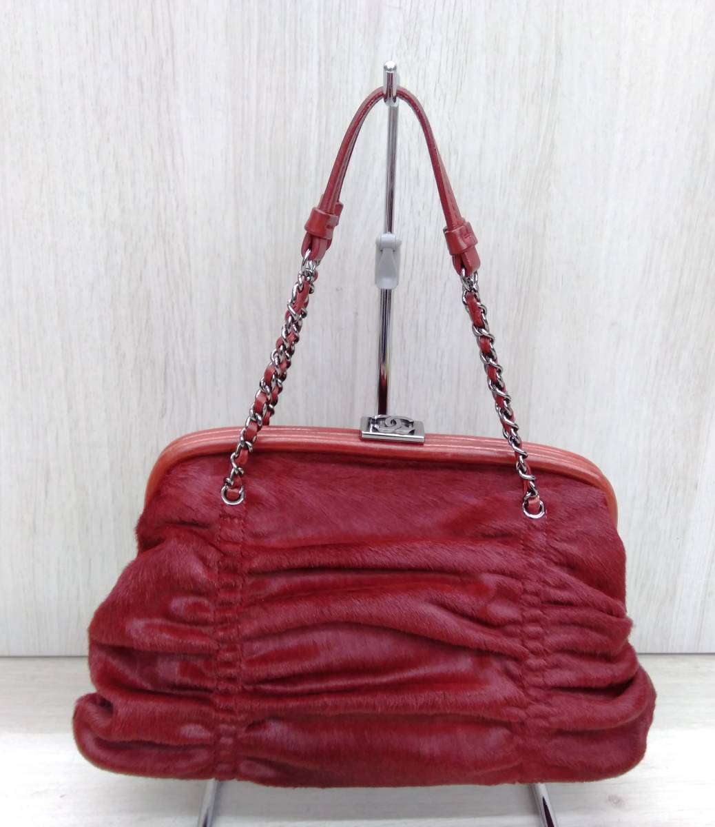 新製品情報も満載 CHANEL シャネル ボルドー ハラコハンドバッグ 11