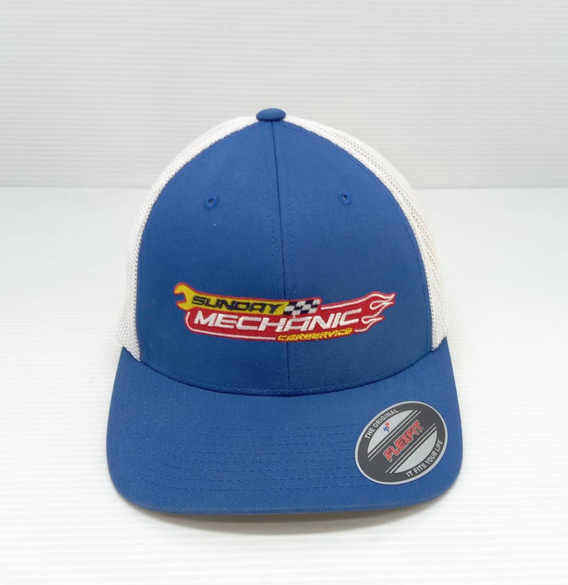 ★ SUNDAY MECHANIC サンデーメカニック LOGO CAP キャップ メッシュキャップ 野球帽 ブルー×ホワイト 通年_画像2