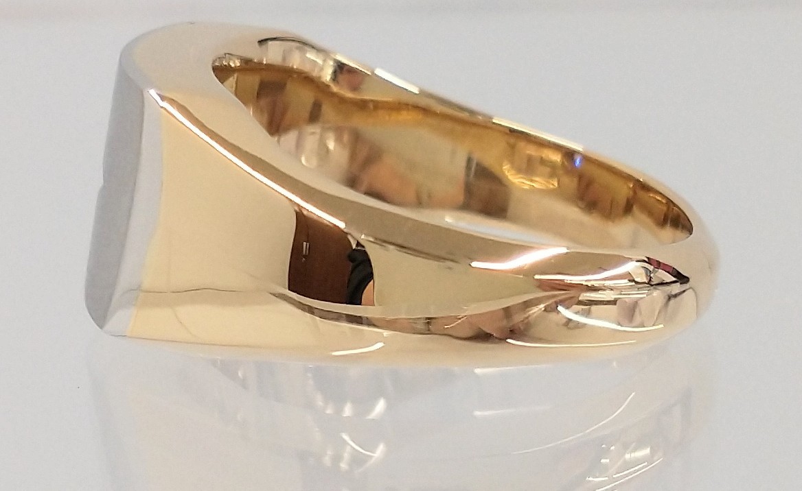 K18 18金 Pm刻印のみ ダイヤ0.14ct 12.5号 11.0g 印台 リング 指輪