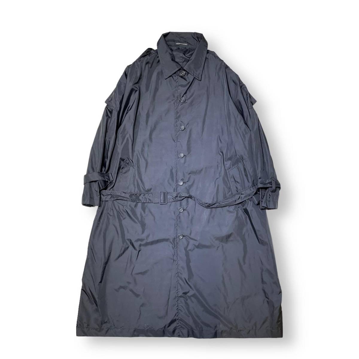 20ss YOHJI YAMAMOTO POUR HOMME Nylon coat ナイロン タフタ ビッグ トレンチ コート サイズ1 HN-C04-604 ヨウジヤマモトプールオム