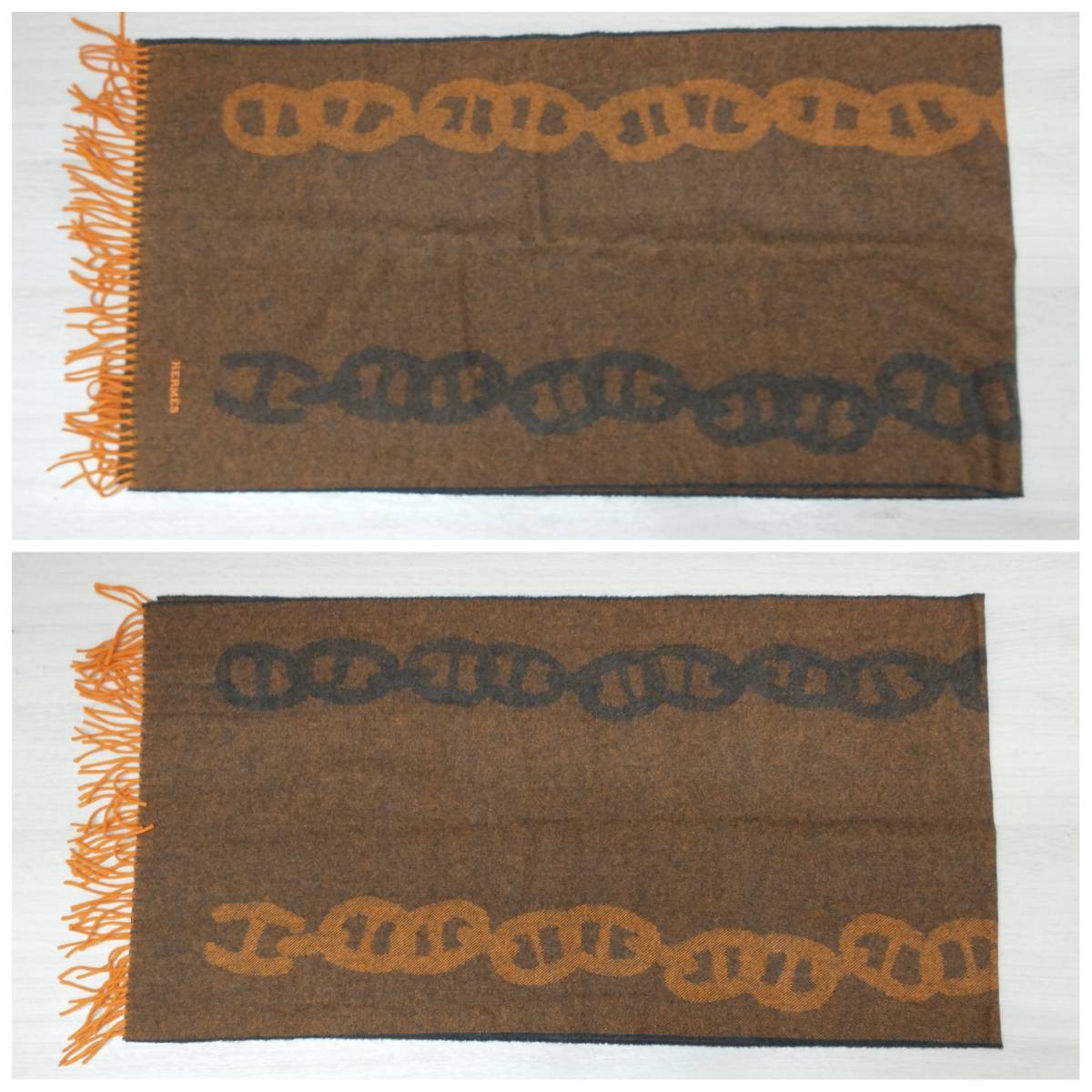 HERMES エルメス カシミヤ シェーヌダンクル クレイジーチェーン