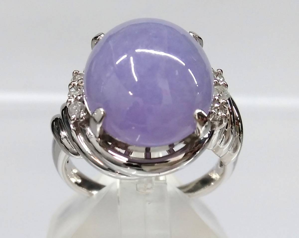 新品仕上げ済み】 Pt900 ダイヤモンド0.15ct カラーストーン リング 15