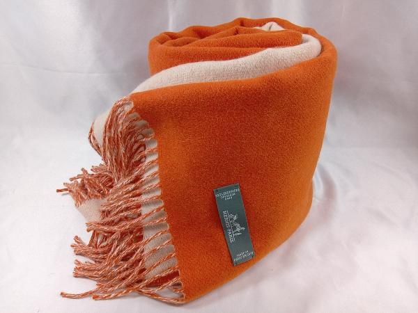 HERMES エルメス ストール ショール カシミヤ100% オレンジ