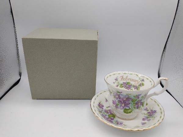 ROYAL ALBERT ロイヤルアルバート カップ＆ソーサー2月 VIOLETS すみれ FLOWER OF THE MONTH マンスリー フラワーオブマンス 箱付き_画像1