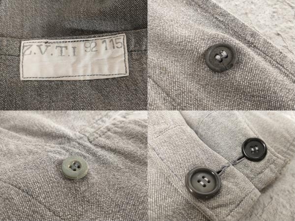 40s 50s FRENCH VINTAGE ブラックシャンブレー アトリエコート ユーロ