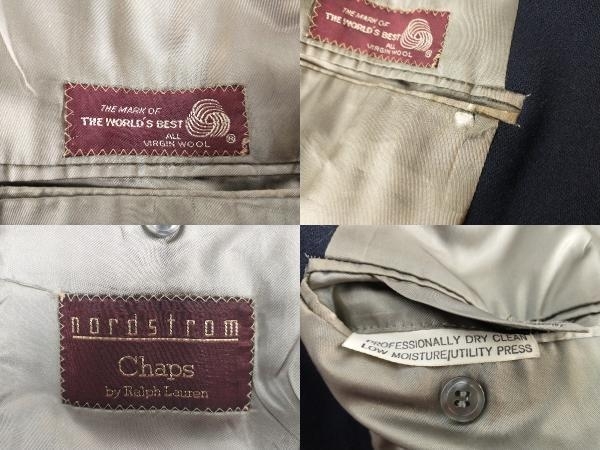 USA製 CHAPS RALPH LAUREN チャップスラルフローレン 紺ブレ 金ボタン テーラードジャケット ダブル ネイビー 店舗受取可_内ポケットに破れあり