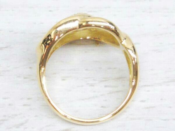 K18 イエローゴールド #11.5 ダイヤモンド D0.17ct 総重量6.0g リング