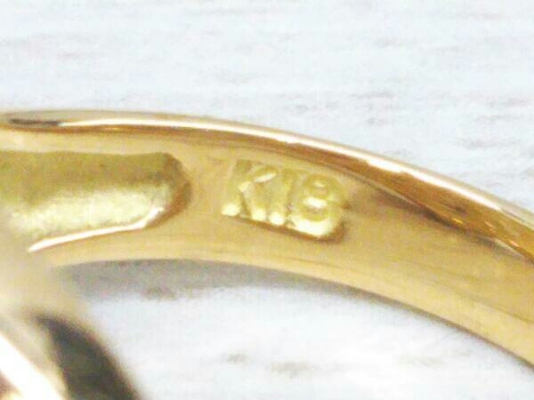 K18 イエローゴールド #11.5 ダイヤモンド D0.17ct 総重量6.0g リング