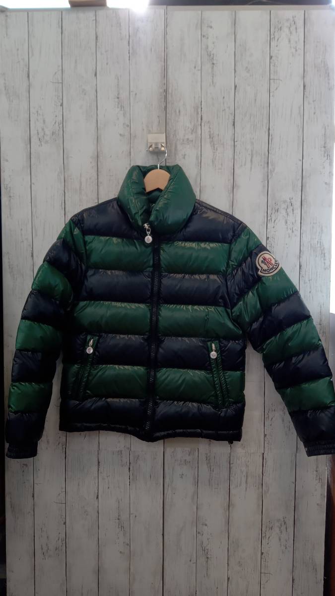 MONCLER モンクレール ダウンジャケット Z6H0273 グリーン ブラック メンズ ダウン90％ フェザー ナイロン クロアチア製 サイズ0