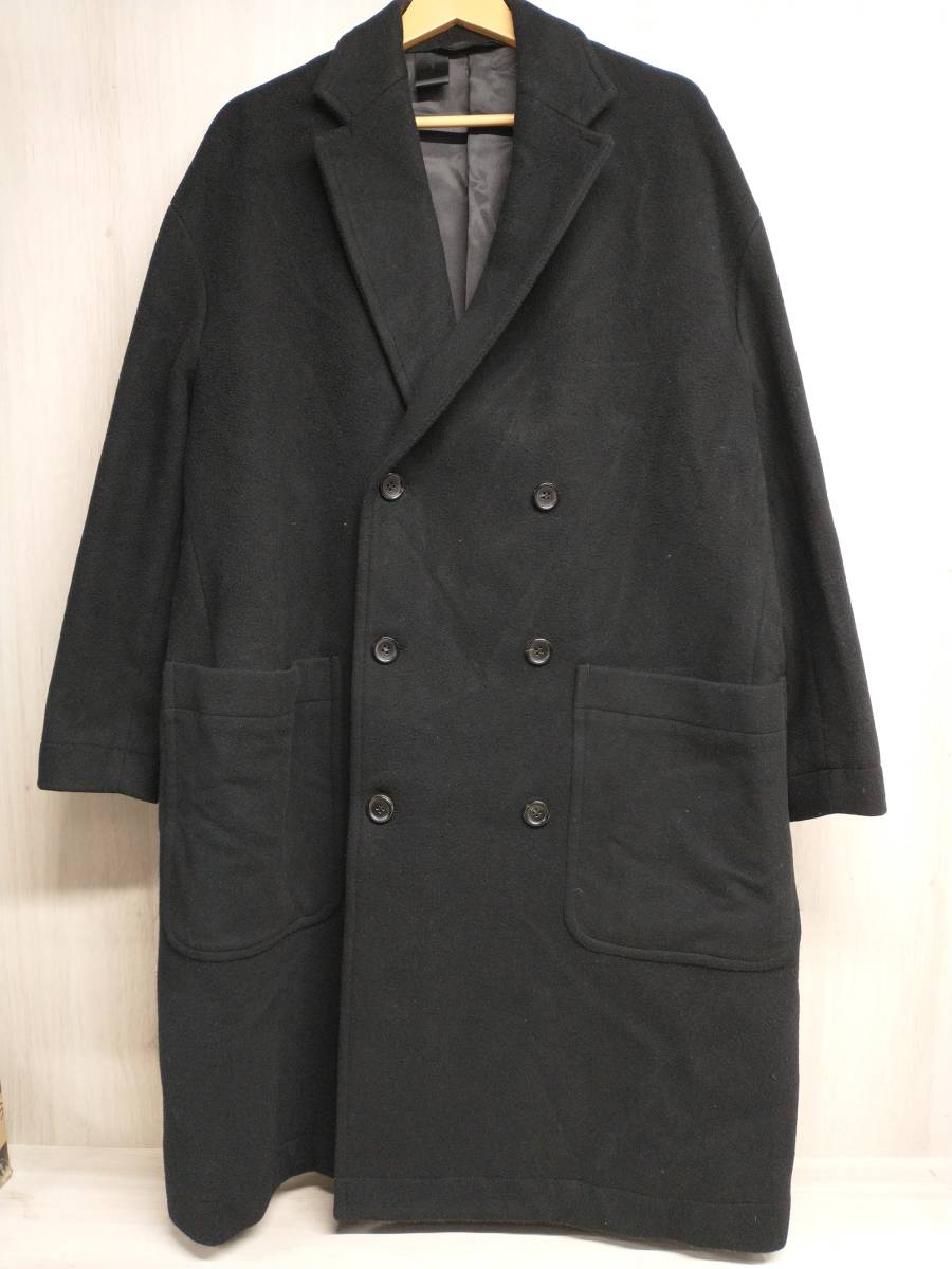 N.Hoolywood エヌハリウッド COMPILE DOUBLE BREASTED COAT 19AW その他コート 36 ブラック 毛 ナイロン カシミア アセテート 店舗受取可