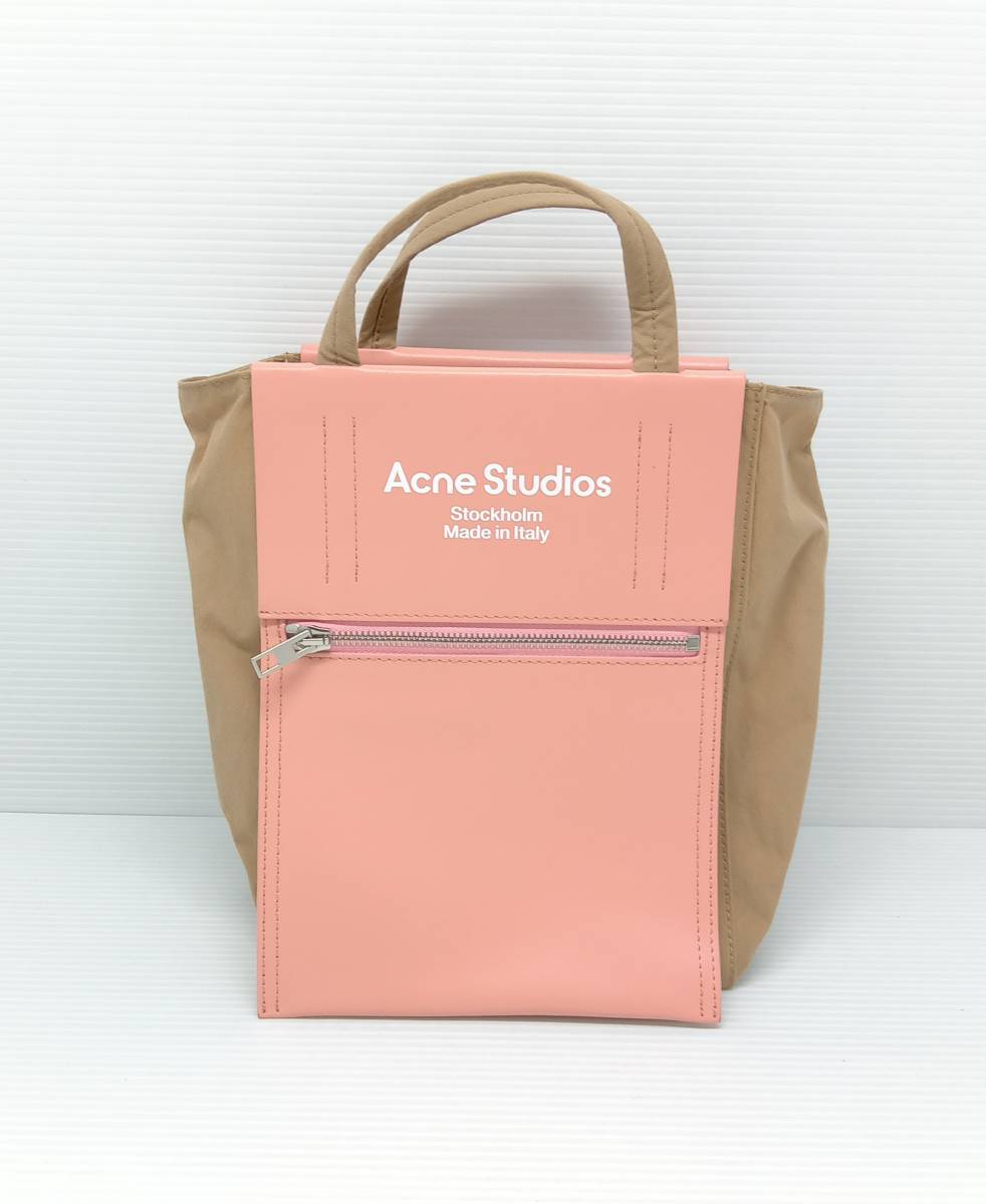 ★ ACNE STUDIOS アクネステュディオス ミニトート ショルダーバッグ ブラウン×ピンク 通年