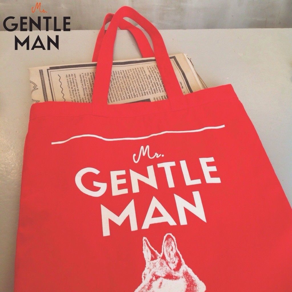 MR.GENTLEMAN / ミスタージェントルマン MR.TOTE BAG / トートバッグ　赤 犬柄　シェパード