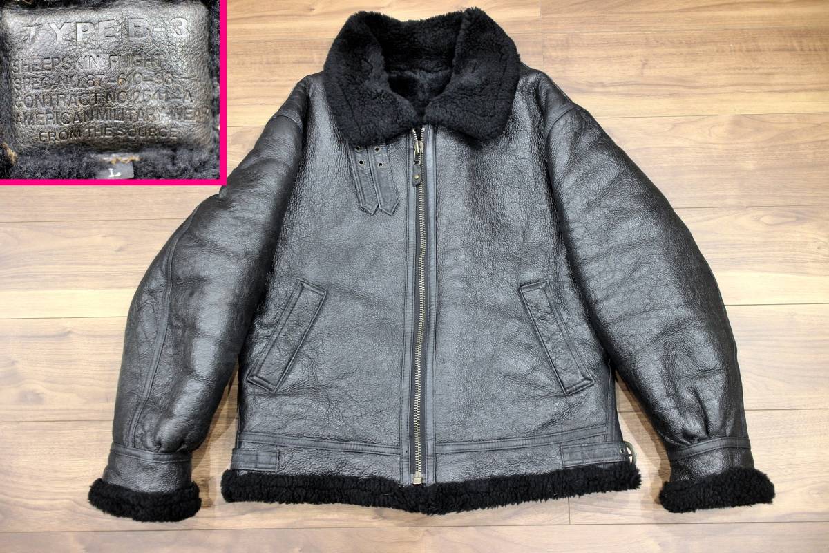 がありまし 美品☆AMERICAN MILITARY WEAR製 B-3 リアルムートン