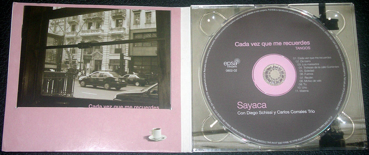 タンゴ珠玉作 Sayaca con Diego Schissi y Carlos Correles Trio / Cada vez que me recuerdes_画像2