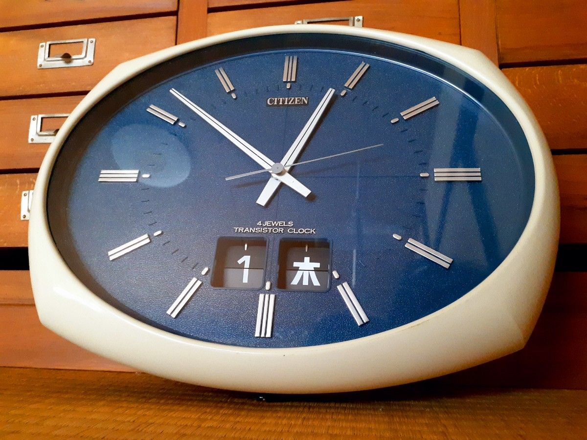 70´s SEIKO 掛け時計 ミッドセンチュリー スペースエイジ ネイビー-