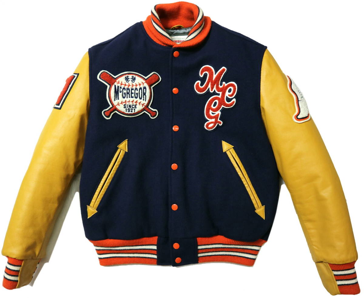 【史上最も激安】 美品!◆USA製 McGREGOR 袖革スタジャン◆S-Mサイズ相当(身長163-166センチ位) セミデコ マクレガー Sサイズ 【史上最も激安】 美品!◆USA製 McGREGOR 袖革スタジャン◆S-Mサイズ相当(身長163-166センチ位) セミデコ マクレガー Sサイズ