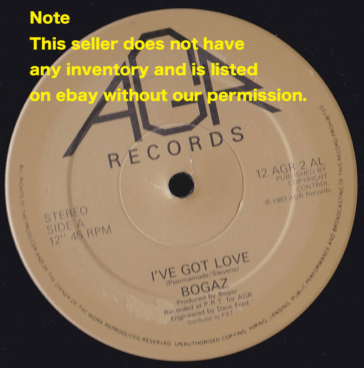 ダンクラ12inch★BOGAZ / I’ve got love / I’ve got love (instrumental)★U.K.盤・AGR★_画像1