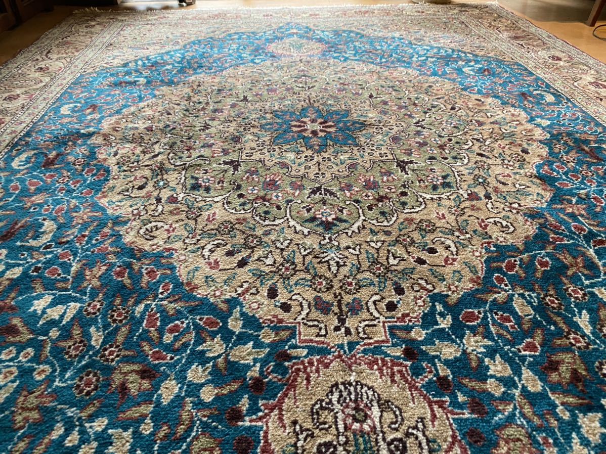 新年は素敵なトルコの手織カイセリ絨毯で！綺麗なターコイズブルーとても大変細かい柄厳選絨毯沢山のご落札に感謝！2日のみ破格即決1枚のみ_画像6