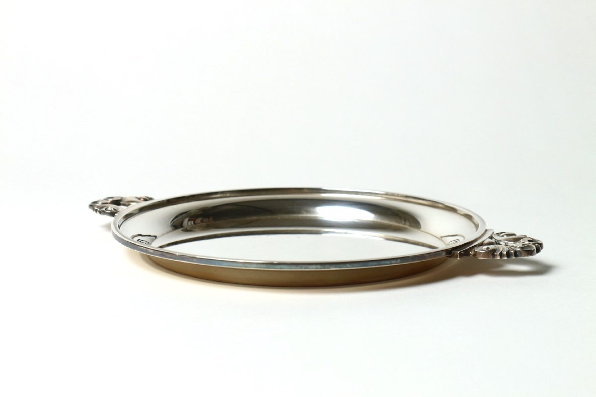 ジョージ・ジェンセン エコーン スターリングシルバートレイ 約204g / GEORG JENSEN ACORN STERLING SILVER トレー お盆_画像4