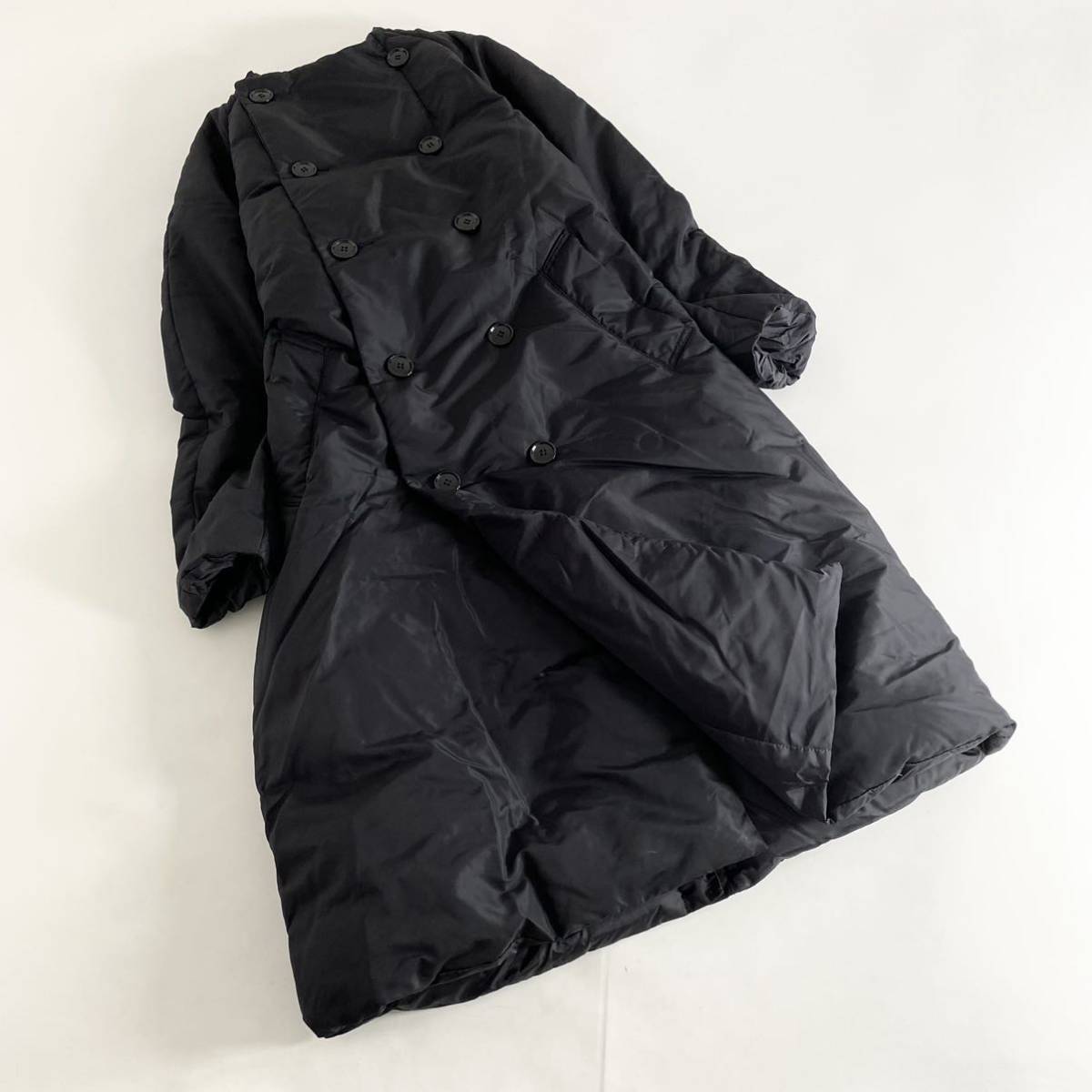 Hl20 ZUCCa ズッカ ダウンコート ノーカラーコート 中綿ダウンジャケット ダブル ロング丈 冬服 Mサイズ レディース 女性服