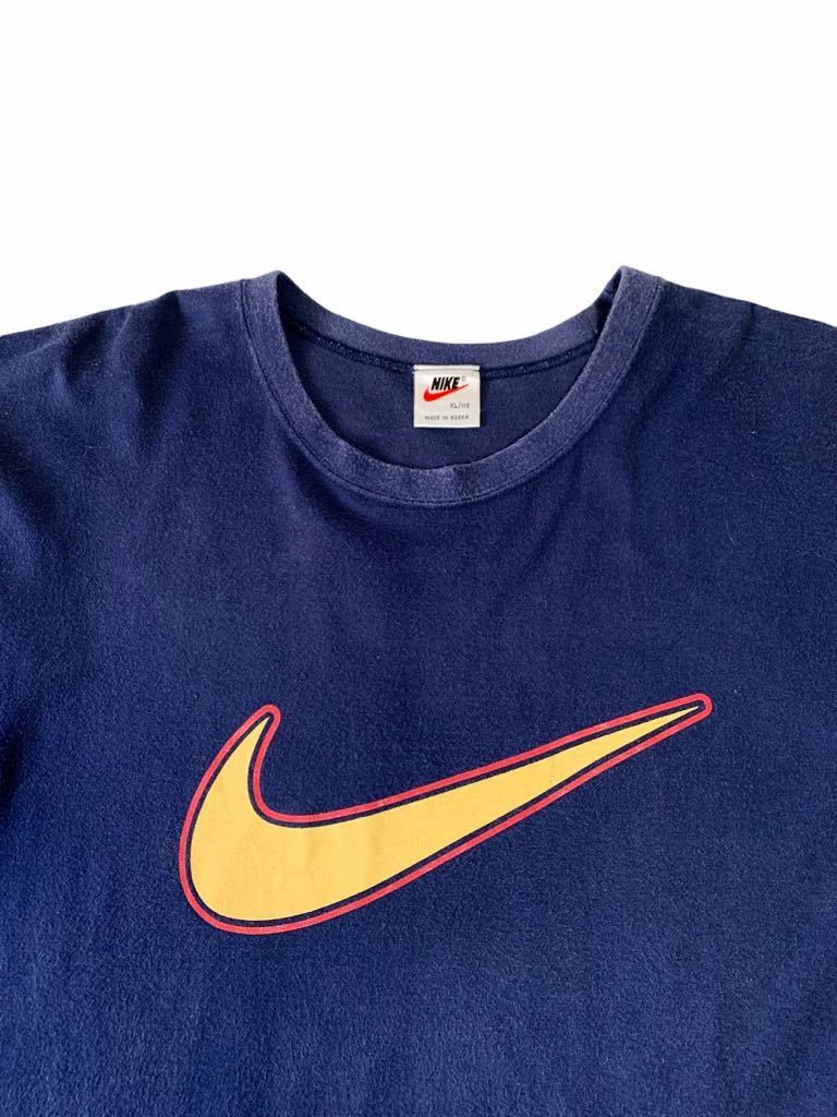  состояние хороший 90\'s VINTAGE NIKE футболка с длинным рукавом AIR большой Logos ushu Vintage Nike long T старый бирка импорт б/у одежда L XLte Caro go воздушный 