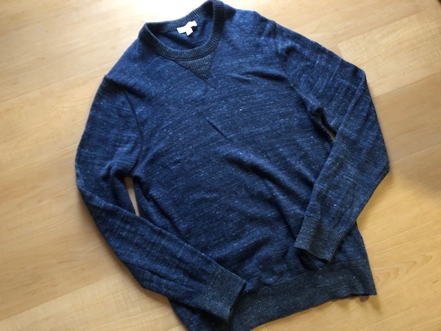  excellent GAP Gap knitted sweater long sleeve navy blue ... navy cotton cotton 100% men's size M