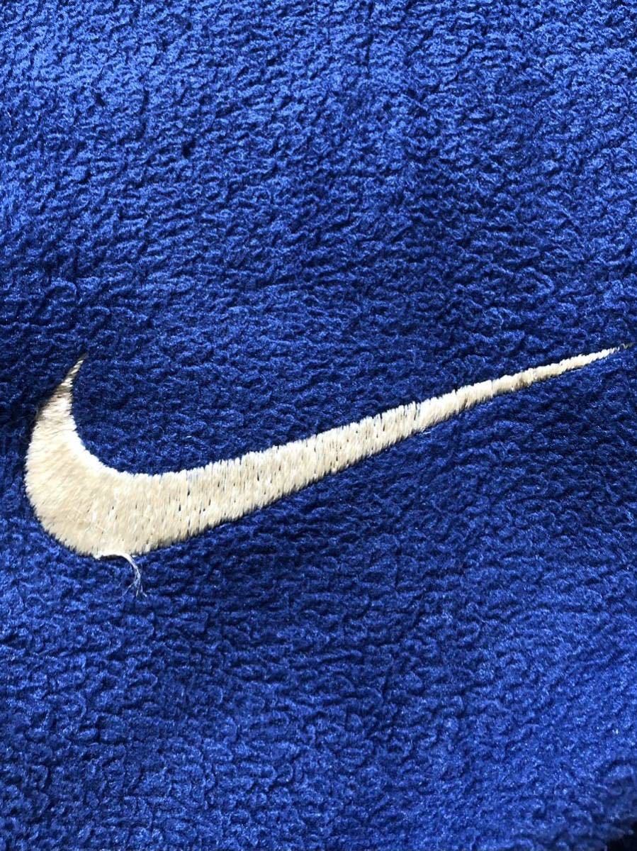 ■ NIKE ACGナイキ エーシージー ■ ロゴ スウッシュ 刺繍 サーマ フィット フリース ジャケット ブルー×ブラック M_画像6