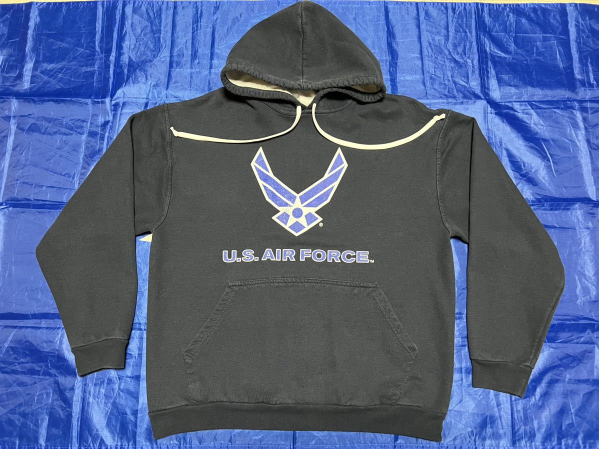 中古美品　made in USA USAF HOODIE LIFE SIGNS製　XL NAVY_画像1