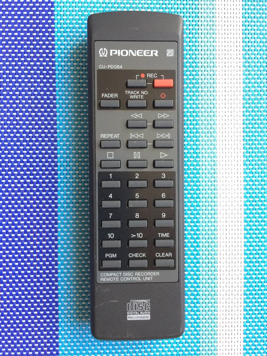 送料無料★Pioneer★パイオニア★純正★業務用CDレコーダー★PRD-500 用リモコン★CU-PD084★中古★動作品★返金保証あり_画像1