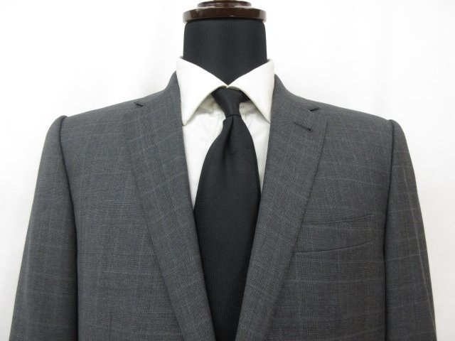 ■美品 【ルイヴィトン LOUIS VUITTON】 シングル 2ボタン スーツ (メンズ) size50 グレー系 チェック柄 イタリア製★27HR2158_画像2