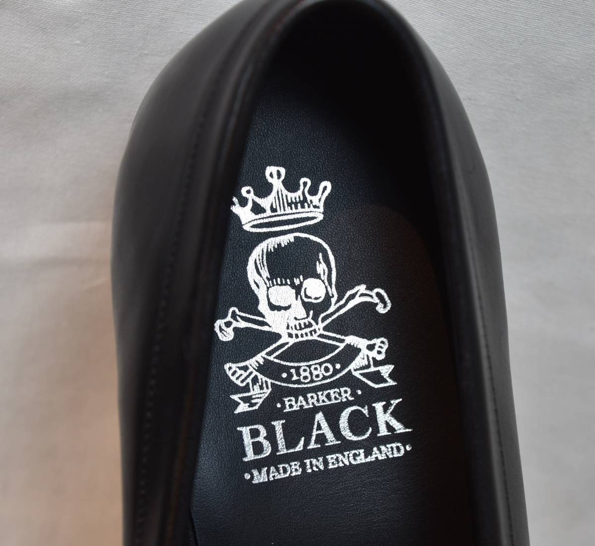 BARKER BLACK Barker черный седло Loafer MO140/WOLFE чёрный машина fUK8.5 27cm соответствует не использовался товар Англия производства 
